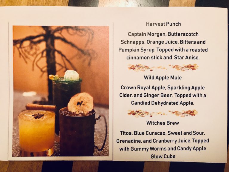 Seasonal autumn cocktails at the Wave